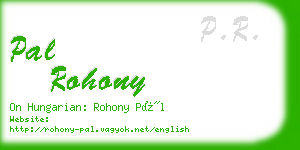 pal rohony business card